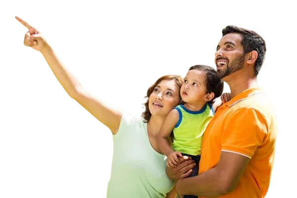 Young Indian family enjoying building watching together - Urbanspace Builders, the best construction company in Chennai
